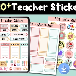 343 + Teacher Digital Stickers for Goodnotes | Pre-cropped PNG for Digital Planner | Goodnotes Stickers