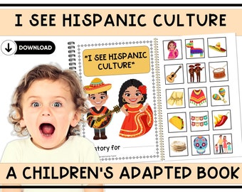 Hispanic Culture Interactive Adapted Book, Autism, Special Education (Digital Download)