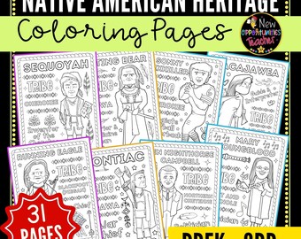 Native American Heritage Month Coloring Pages - Notable Figures (PDF ...
