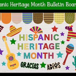 Hispanic Heritage Month Bulletin Board Kit | Hispanic Heritage Vibrant Classroom Decor | Latino Heritage Month | Bulletin Board Hispanic