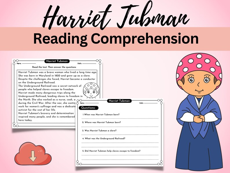 Harriet Tubman Reading Comprehension Passage | Black History Month ...