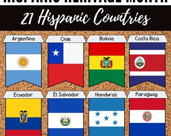 Wimpelkette Mit 21 Lateinamerikanischen Flaggen – Für Fiestas, Sportevents & Dekoration (spanischsprachige Länder)