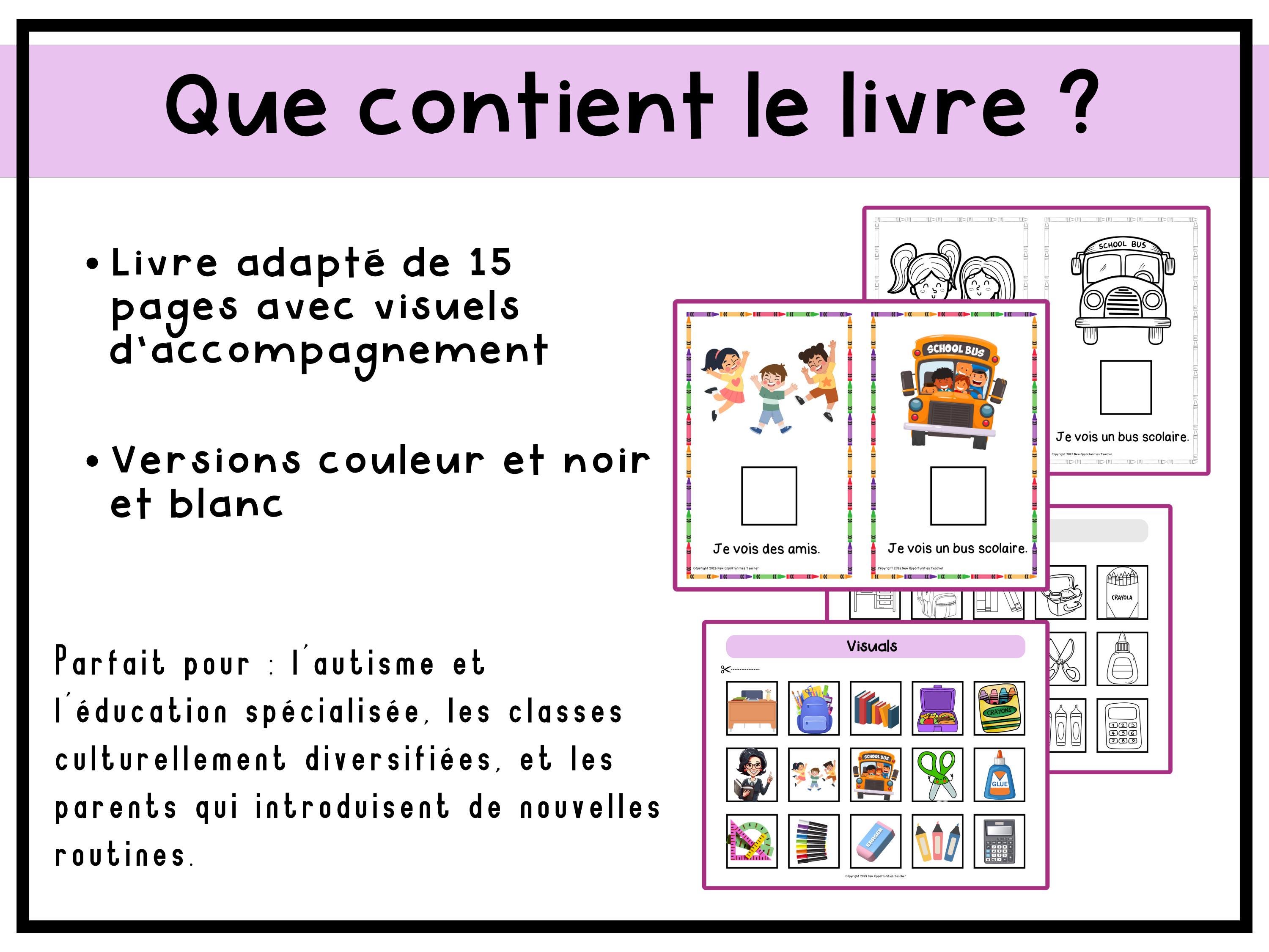 I See at School – Adapted Book | French Version | Special Education ...