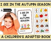 Autumn Adapted Book, Special Education, Interactive Learning (Digital Download)