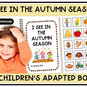 Autumn Fall Interactive Adapted Book, Autism, Special Education, Early Readers, Busy Book or Preschool, Back To School