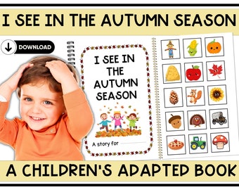 Autumn Adapted Book, Special Education, Interactive Learning (Digital Download)