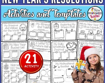 New Year's Resolutions Activity, Kids Goal Setting, 2025 Memory (PDF)