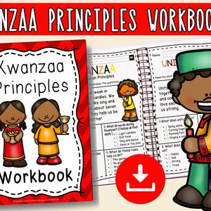 Celebrate Kwanzaa with Our Engaging Kindergarten Workbook - Kwanzaa Principles Writing, Reading Comprehension, Tracing, Drawing, and More!