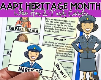 AAPI Heritage Month Flash Cards | Who Am I? Game (Digital Download)