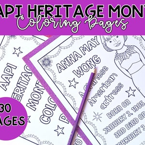 Printable Asian American & Pacific Islander Heritage Month Coloring Pages | AAPI Heritage Month Coloring Sheets | Digital Download
