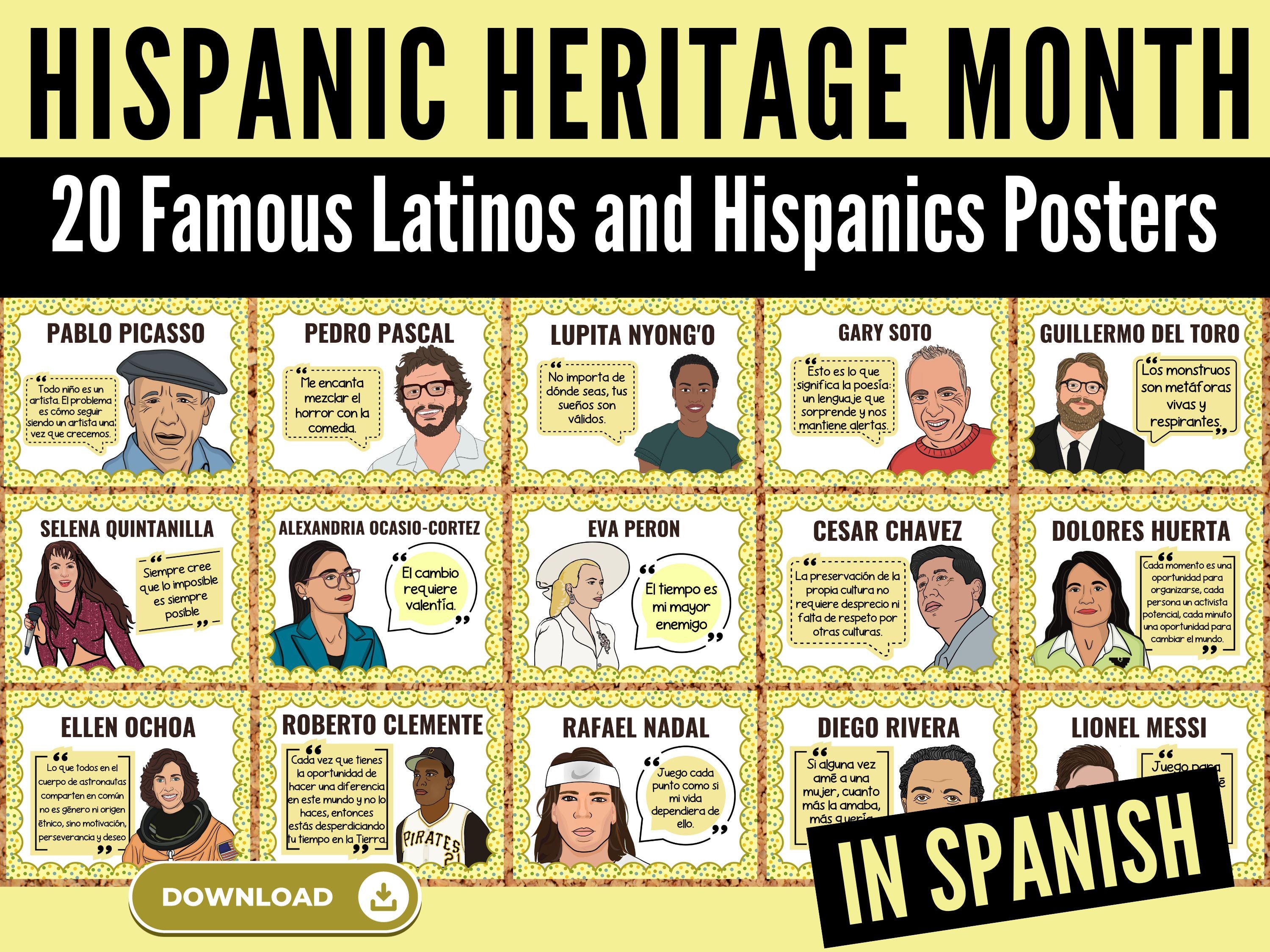 Hispanic Heritage Month Quote Posters Spanish Classroom Decor Hispanic Heritage Month Quote Posters Spanish Classroom Decor