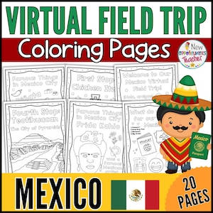 Mexico Virtual Field Trip Coloring Pages - Cinco de Mayo Coloring Sheets, May 5, Mexico Culture Coloring Activity