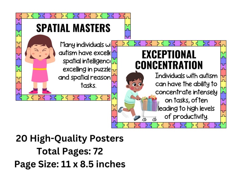 Autism Awareness Month Classroom Posters, Puzzle Banners (digital ...