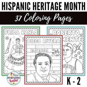 Hispanic Heritage Month Coloring Pages | National Hispanic Heritage Month Coloring Sheets | Latino Heritage Month | 36 Latino Leaders