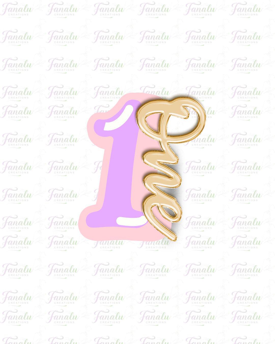 One Script Number Cookie Cutter STL (3, 4 & 5 In) | First Birthday ...