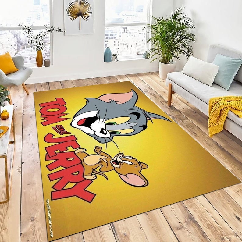 Tom and Jerry Rectangular Rug Gift for Disney Movie Lover Etsy