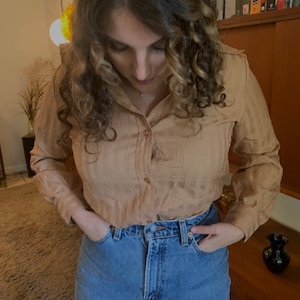 70s Ship’n Shore brown button up blouse