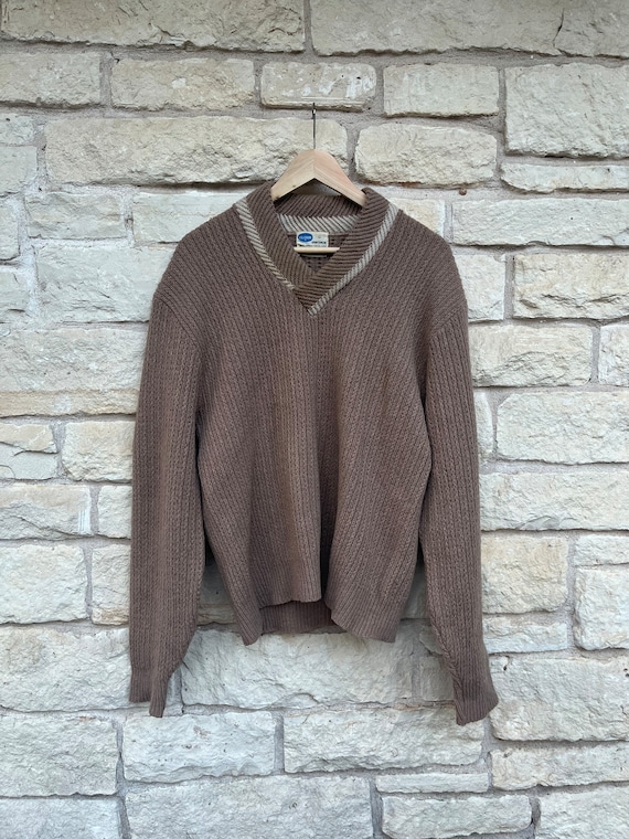 60s brown wool sweater - Gem