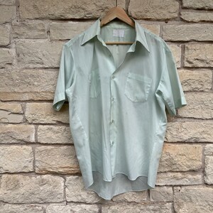 70s mens mint green button down