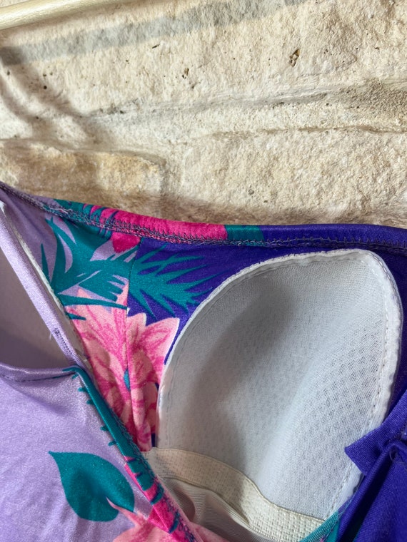 Retro one piece swim suit - 1970s swimwear - purple f… - Gem