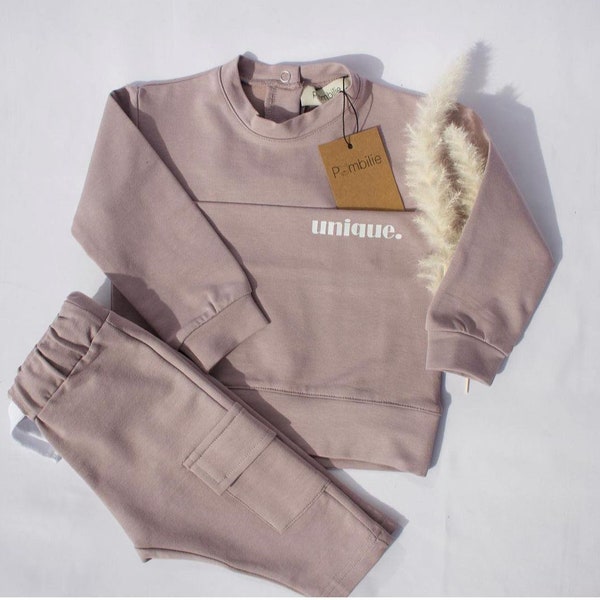 Unique Slim Set Kinderkleidung Babykleidung Pombilie Hose Sweatshirt unisex