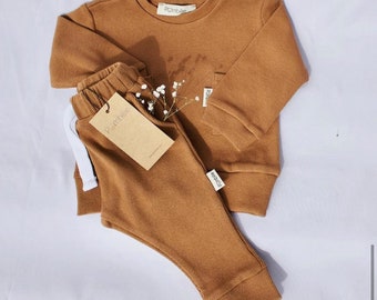 Geripptes Kleidungsset Kinderkleidung Babykleidung Pombilie Hose Sweatshirt unisex Mädchen Junge Baby Set