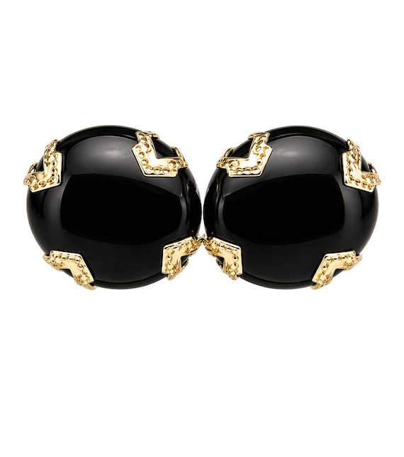14K Gold Carla Signed Stud Earrings