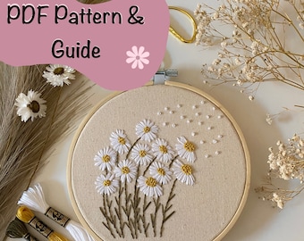 Fresh as a Daisy PDF Pattern, PDF pattern download, embroidery pattern, instant download, Embroidery PDF file