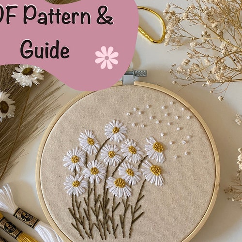 Fresh as a Daisy PDF Pattern PDF Pattern Download Embroidery Etsy Canada