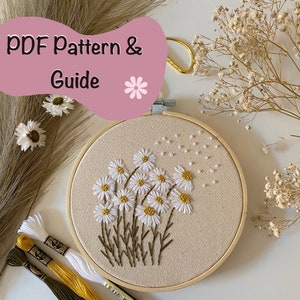 Fresh as a Daisy Embroidery Pattern: Floral Design (PDF Pattern)