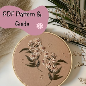 Autumn Daisy embroidery patter, pdf pattern, Instant download patter, Wall decor pattern, Home art, Daisy pattern, Embroidery kit, Seasonal