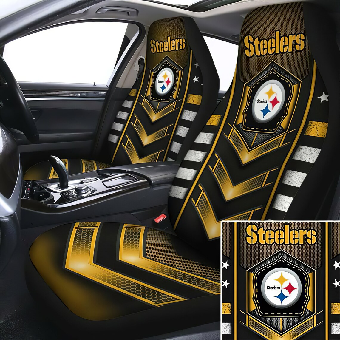 Set of 2 Custom Pittsburgh Steelers NFL Car Seat Covers Car Etsy