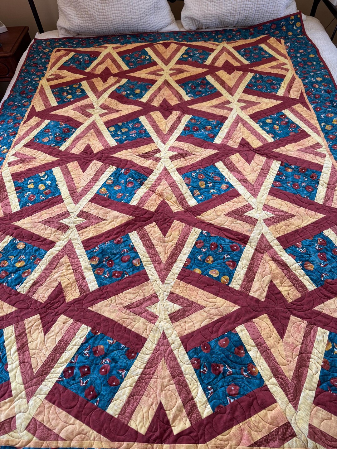 Polyhedral Quilt Pattern Geometric Poppy Quilt - Etsy