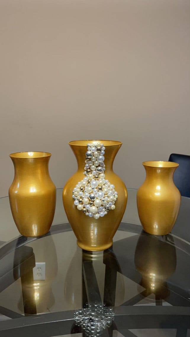 Metallic Gold Vase Set Etsy