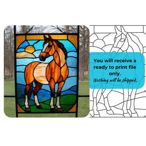 Horse Stained Glass Pattern: Window Decor DIY Suncatcher (Digital Download) image 3