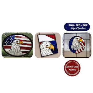 American Flag & Eagle Stained Glass Pattern (Digital Download)