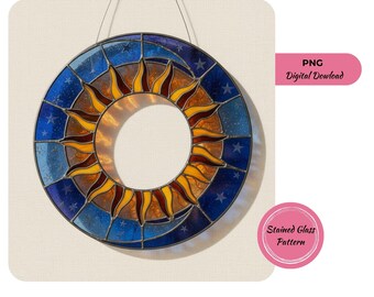 Stained Glass Photo Frame Pattern | Mirror Pattern | Suncatcher (Digital Download, JPG Files)