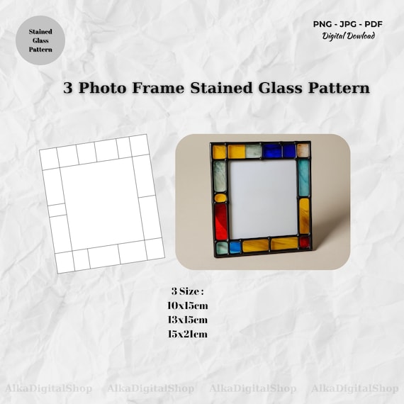 3 Photo Frame Stained Glass Pattern, Stained Glass Patterns