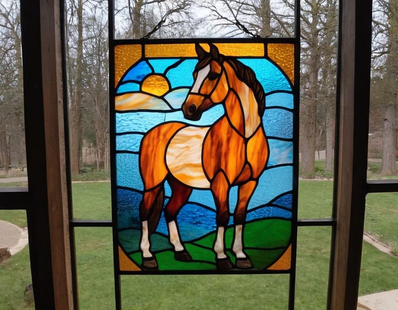 Horse Stained Glass Pattern: Window Decor DIY Suncatcher (Digital Download) image 2