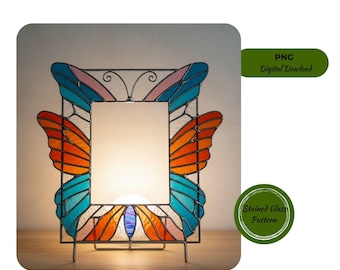 Stained Glass Photo Frame Pattern, Mirror Pattern (Digital Download, JPG Files)