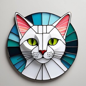 Cat Stained Glass Pattern: DIY Window Decor (digital Download, PDF ...