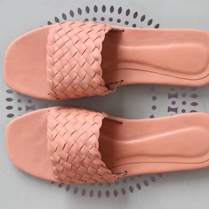 Woven leather sandal, gift for women