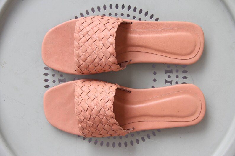 Woven leather sandal, gift for women