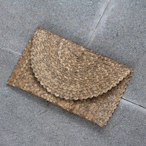 Wedding Purse Natural Handmade Straw Clutch Gift for Her