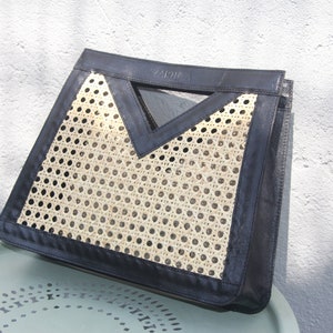 Handgefertigte Leder Rattan Tasche für Sommer Urlaub Handtasche Strand Tasche Einzigartig für den täglichen Stil