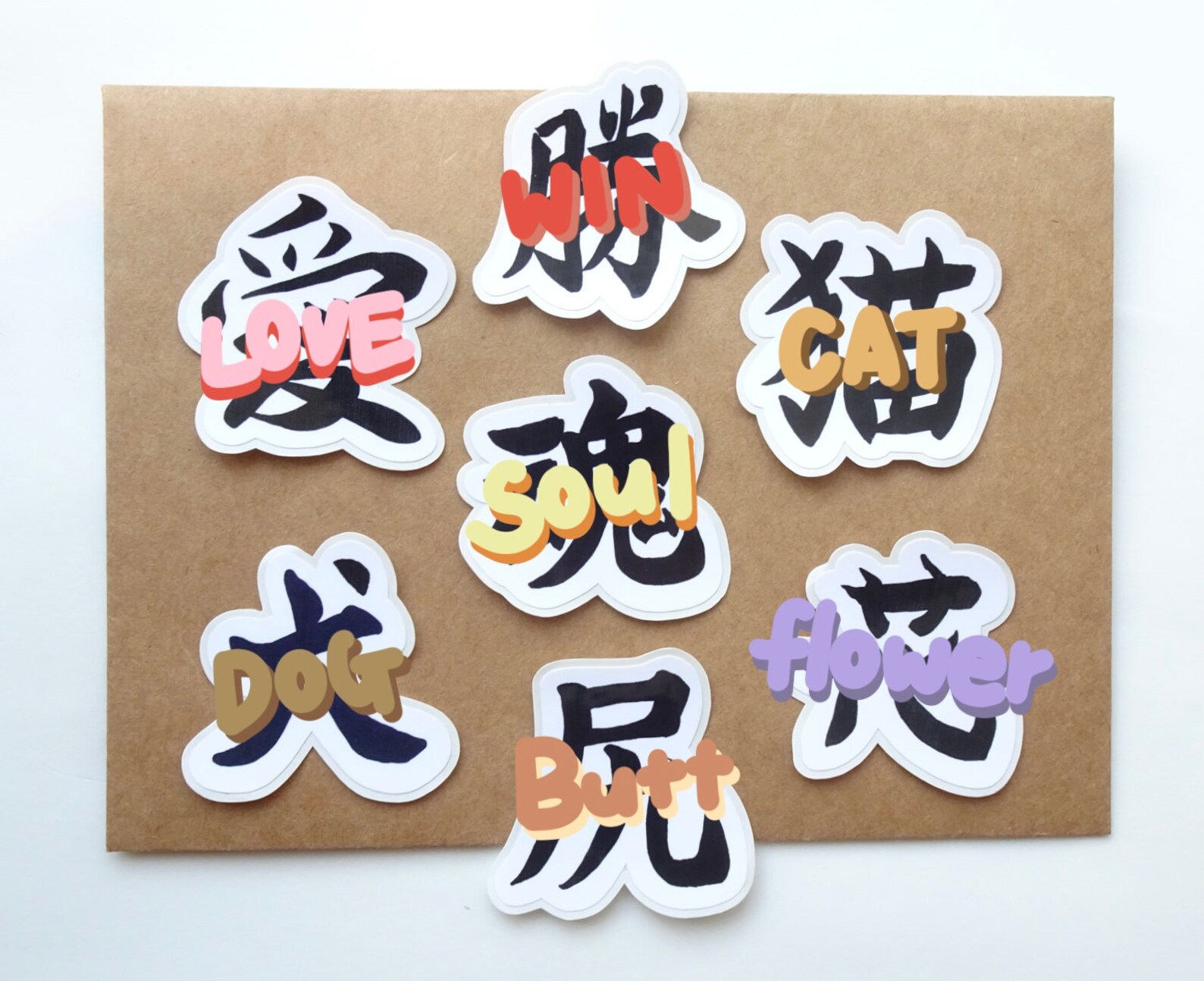 Japanese kanji sticker / Japanese sticker / Japanese Etsy
