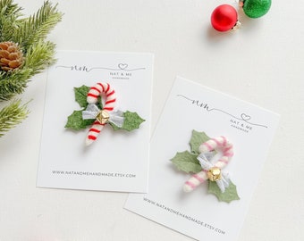 Candy cane hair clip, Christmas hair clip, Christmas hair accessories, Candy cane hair bow, toddler girl hair clip, Christmas baby headband