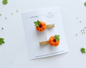 Pumpkin hair clip, Pumpkin hair tie, Pumpkin hair accessories, Fall hair accessories, toddler hair clip, pumpkin baby, little girl gift