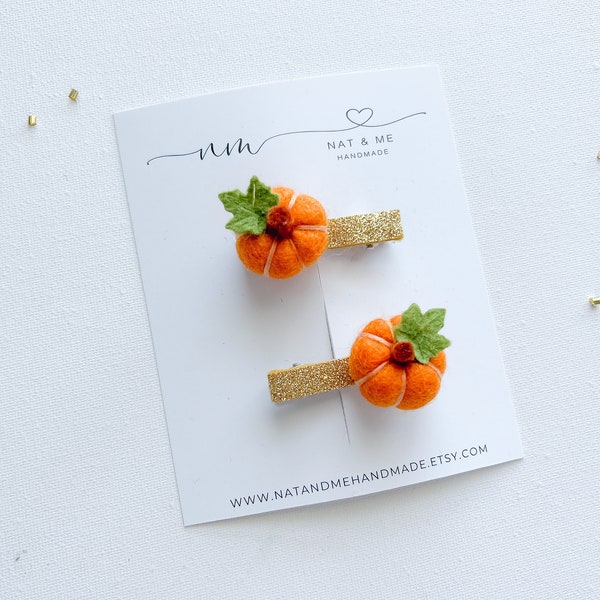 Pumpkin hair clip, Pumpkin hair tie, Pumpkin hair accessories, Fall hair accessories, toddler hair clip, pumpkin baby, little girl gift