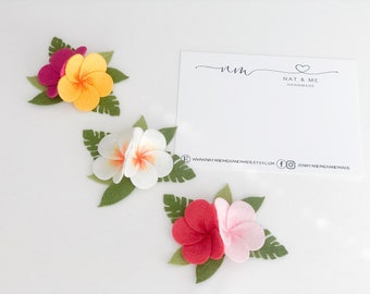 Plumeria headband, plumeria hair clip, Hawaiian flower headband, Hawaiian flower girl, Moana flower hair clip, baby headband, girl hair clip